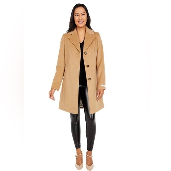 Calvin Klein Jackets & Blazers - NWT Calvin Klein Classic Single Breasted Wool Cashmere Coat in Camel